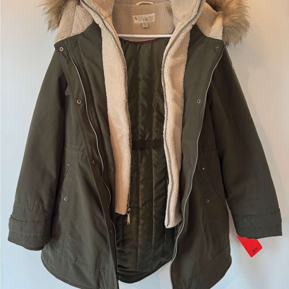 Koolaburra Olive Green Parka with Faux Fur Hood - Picture 2 of 4